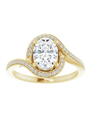 Bypass Halo-Style Engagement Ring 1/6 ct.tw.