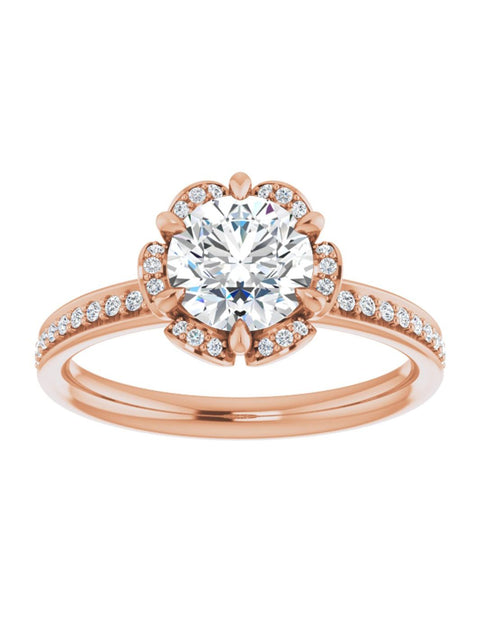 Floral-Inspired Halo Engagement Ring 1/10 ct. tw.