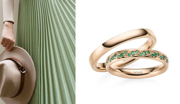 Forest Green Diamond Wedding Rings Denver