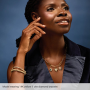 14K Yellow Gold 1 Carat Lab-Grown Diamond Link Bracelet
