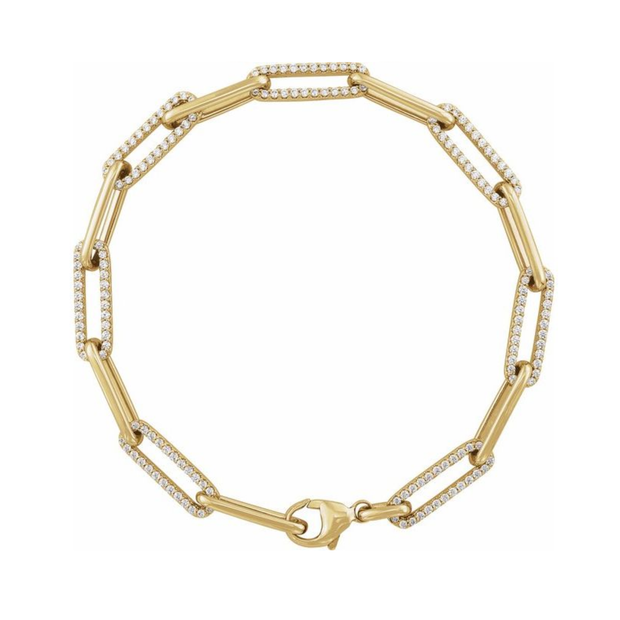 14K Yellow Gold 1 Carat Lab-Grown Diamond Link Bracelet