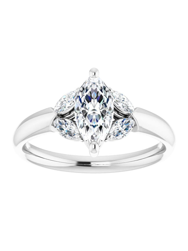 Marquise Accented Engagement Ring 1/5 ct. tw.