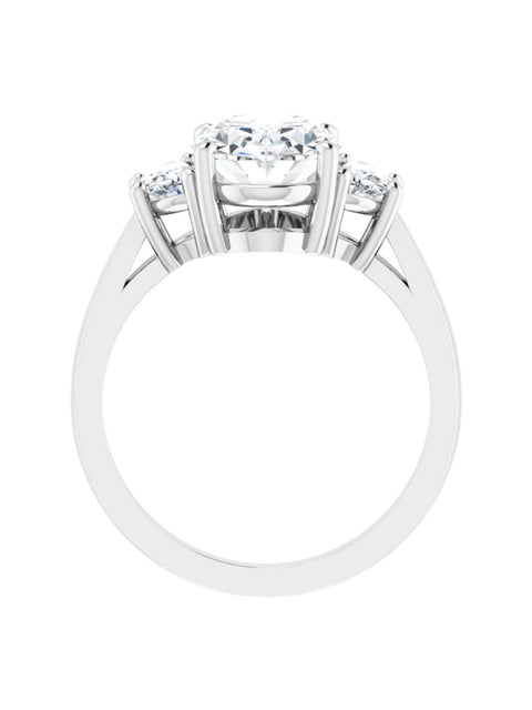 Three stone Half-Moon Diamond Engagement Ring 1 ct. tw.