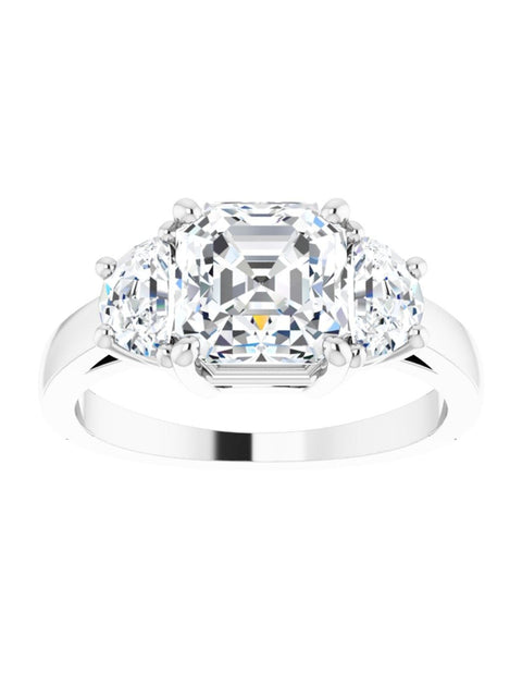 Three stone Half-Moon Diamond Engagement Ring 1 ct. tw.