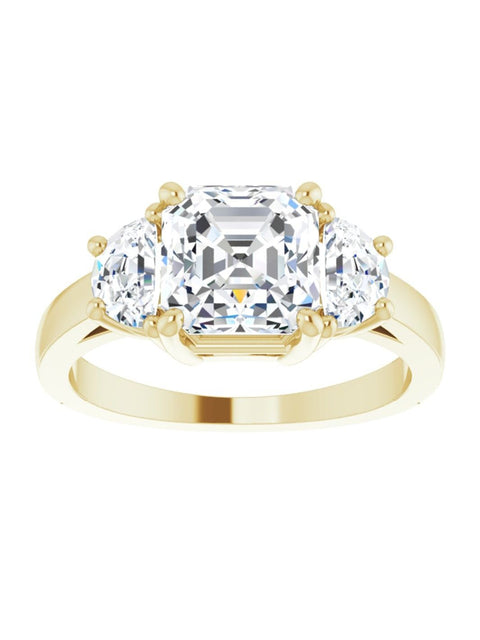 Three stone Half-Moon Diamond Engagement Ring 1 ct. tw.