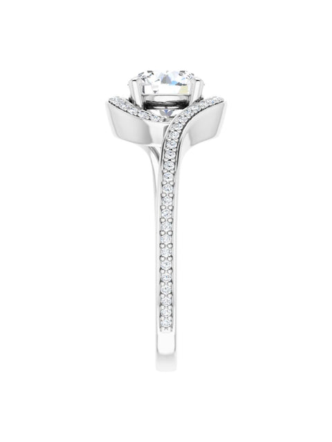 Bypass Halo-Style Engagement Ring 1/6 ct.tw.