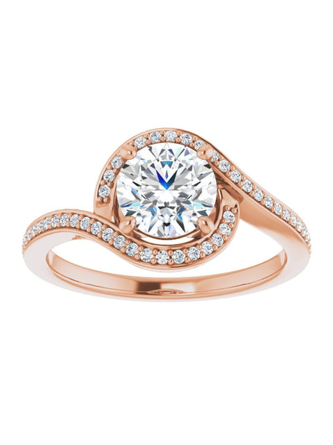 Bypass Halo-Style Engagement Ring 1/6 ct.tw.