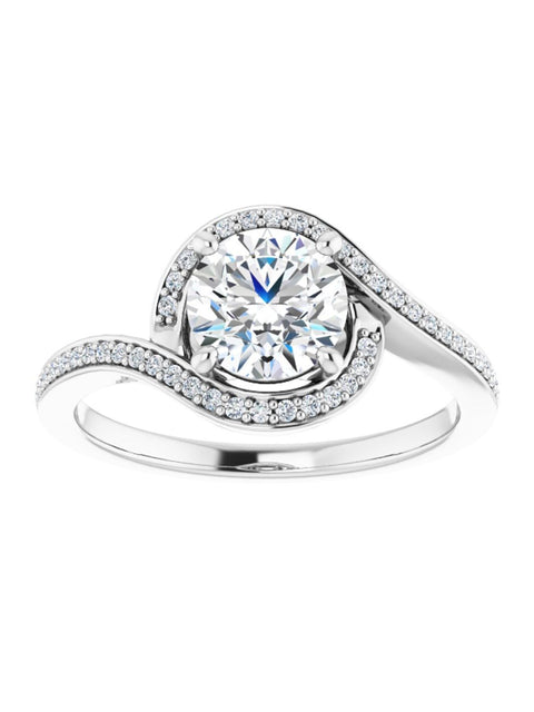 Bypass Halo-Style Engagement Ring 1/6 ct.tw.