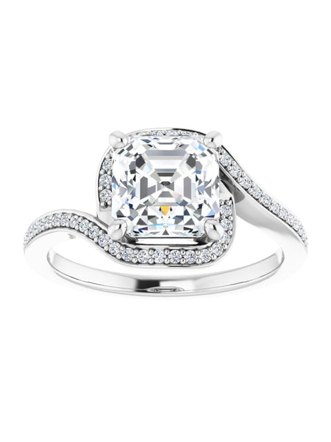 Bypass Halo-Style Engagement Ring 1/6 ct.tw.