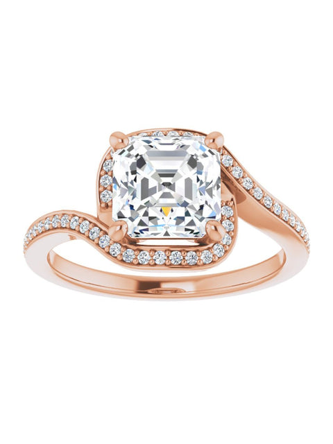 Bypass Halo-Style Engagement Ring 1/6 ct.tw.