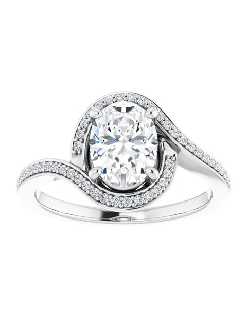 Bypass Halo-Style Engagement Ring 1/6 ct.tw.