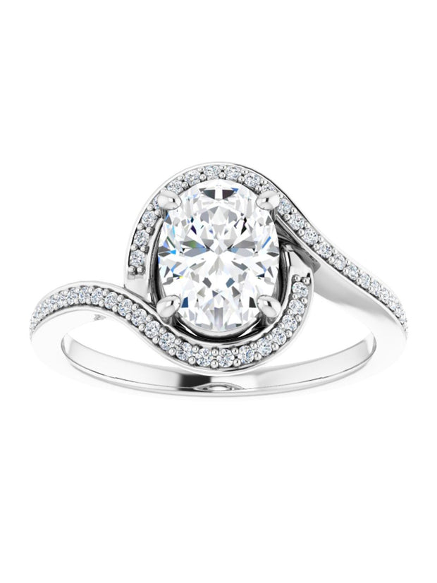 Bypass Halo-Style Engagement Ring 1/6 ct.tw.