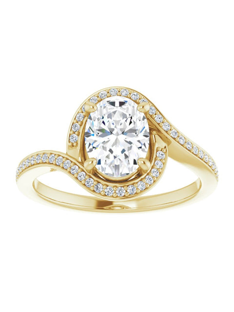 Bypass Halo-Style Engagement Ring 1/6 ct.tw.