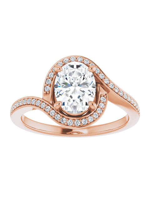 Bypass Halo-Style Engagement Ring 1/6 ct.tw.