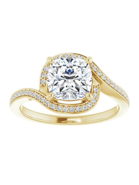 Bypass Halo-Style Engagement Ring 1/6 ct.tw.