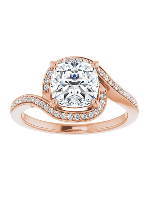 Bypass Halo-Style Engagement Ring 1/6 ct.tw.