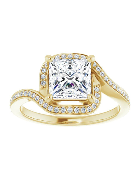 Bypass Halo-Style Engagement Ring 1/6 ct.tw.