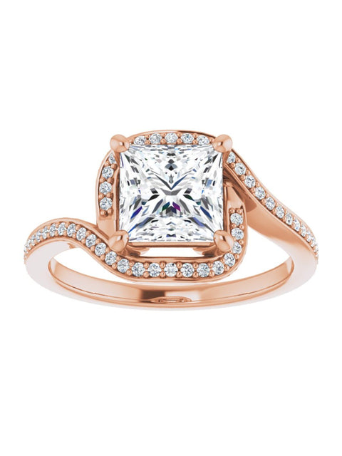 Bypass Halo-Style Engagement Ring 1/6 ct.tw.