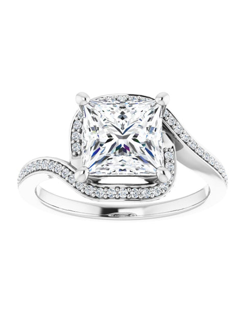 Bypass Halo-Style Engagement Ring 1/6 ct.tw.