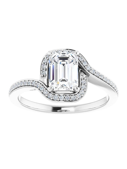 Bypass Halo-Style Engagement Ring 1/6 ct.tw.