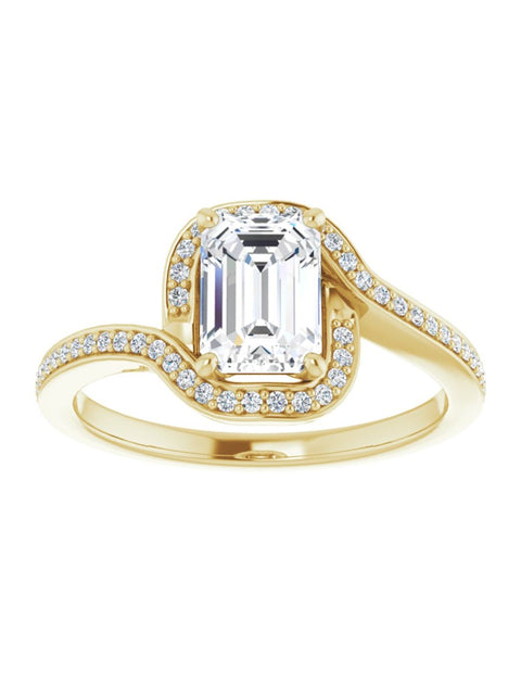 Bypass Halo-Style Engagement Ring 1/6 ct.tw.