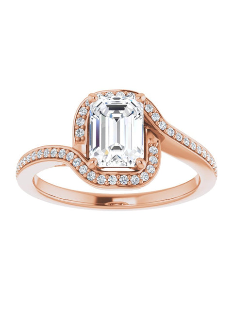 Bypass Halo-Style Engagement Ring 1/6 ct.tw.