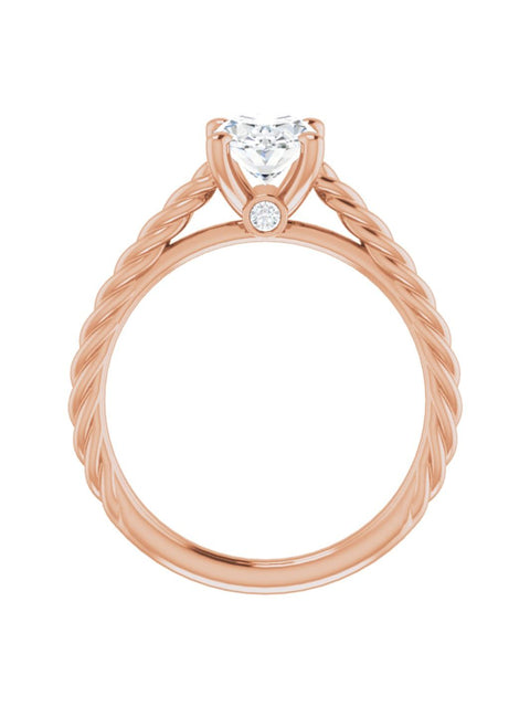 Twisted Rope Engagement Ring with Diamond Accent