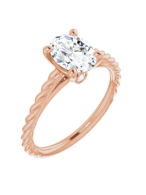 Twisted Rope Engagement Ring with Diamond Accent