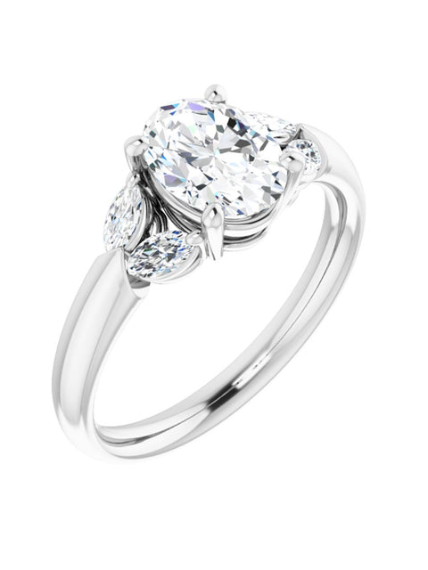 Marquise Accented Engagement Ring 1/5 ct. tw.