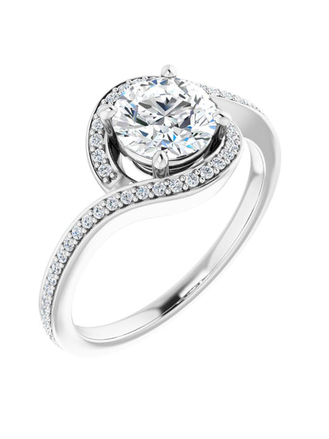 Bypass Halo-Style Engagement Ring 1/6 ct.tw.