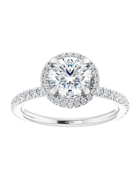 Diamond Halo, Hidden Halo, and Diamond Band Engagement Ring 3/8 ct. tw.