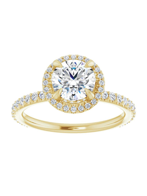 Diamond Halo, Hidden Halo, and Diamond Band Engagement Ring 3/8 ct. tw.