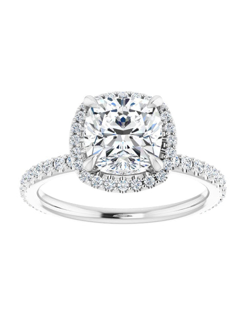 Diamond Halo, Hidden Halo, and Diamond Band Engagement Ring 3/8 ct. tw.