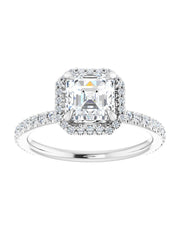 Diamond Halo, Hidden Halo, and Diamond Band Engagement Ring 3/8 ct. tw.