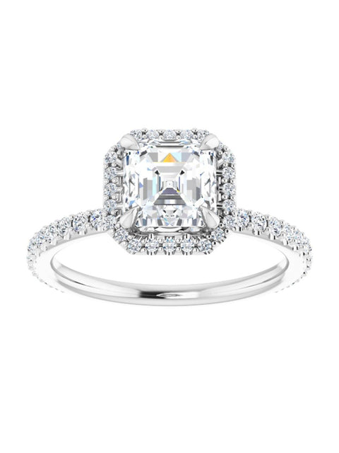 Diamond Halo, Hidden Halo, and Diamond Band Engagement Ring 3/8 ct. tw.