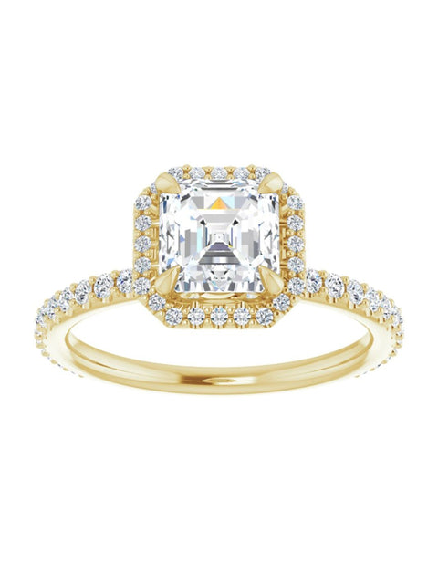 Diamond Halo, Hidden Halo, and Diamond Band Engagement Ring 3/8 ct. tw.