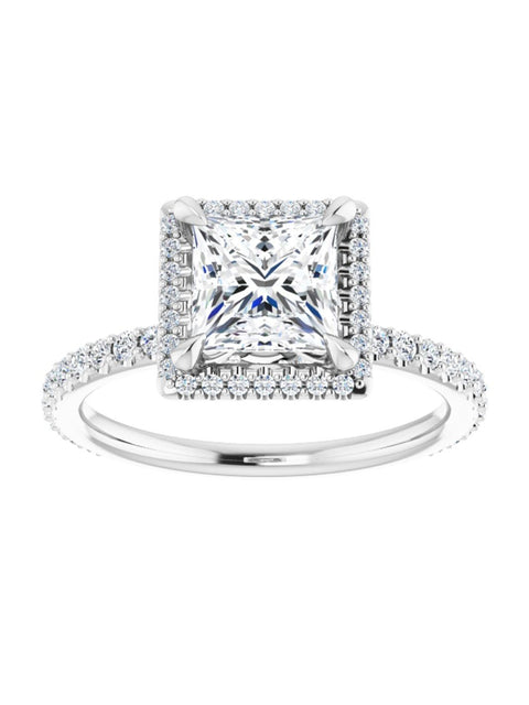 Diamond Halo, Hidden Halo, and Diamond Band Engagement Ring 3/8 ct. tw.