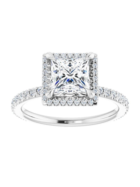 Diamond Halo, Hidden Halo, and Diamond Band Engagement Ring 3/8 ct. tw.