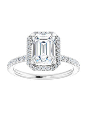 Diamond Halo, Hidden Halo, and Diamond Band Engagement Ring 3/8 ct. tw.