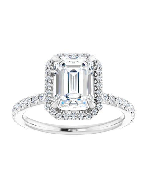 Diamond Halo, Hidden Halo, and Diamond Band Engagement Ring 3/8 ct. tw.