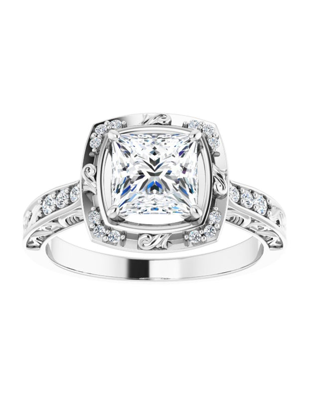 Vintage Inspired Halo Engagement Ring 1/6 ct. tw.