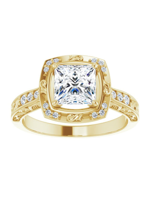 Vintage Inspired Halo Engagement Ring 1/6 ct. tw.