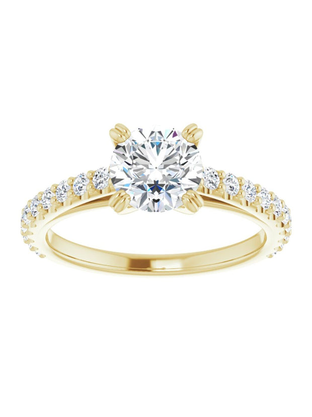 Cathedral Style Engagement Ring with Diamond Band - Light 1/2 ct. tw.