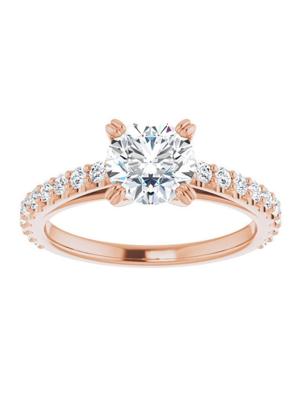 Cathedral Style Engagement Ring with Diamond Band - Light 1/2 ct. tw.