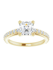 Cathedral Style Engagement Ring with Diamond Band - Light 1/2 ct. tw.