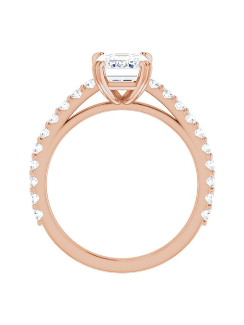 Cathedral Style Engagement Ring with Diamond Band - Light 1/2 ct. tw.