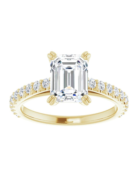 Cathedral Style Engagement Ring with Diamond Band - Light 1/2 ct. tw.