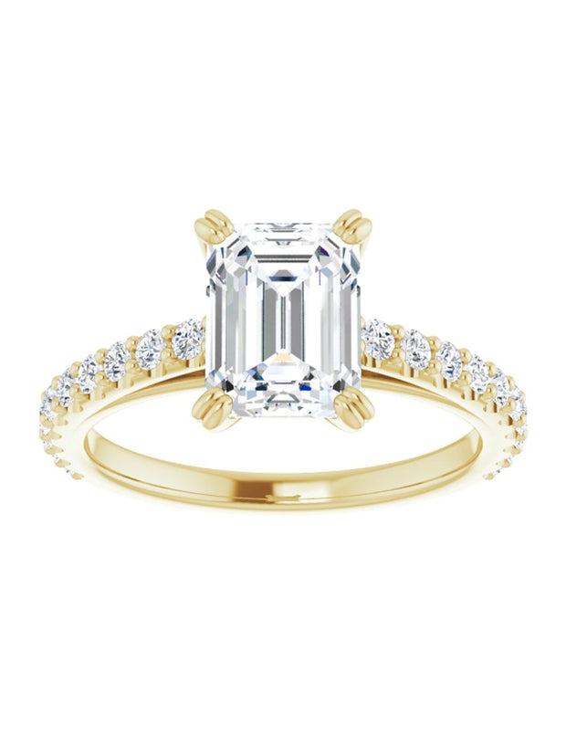 Cathedral Style Engagement Ring with Diamond Band - Light 1/2 ct. tw.