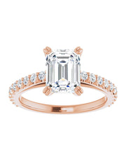 Cathedral Style Engagement Ring with Diamond Band - Light 1/2 ct. tw.