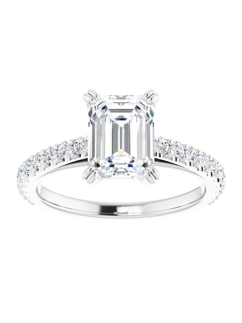 Cathedral Style Engagement Ring with Diamond Band - Light 1/2 ct. tw.